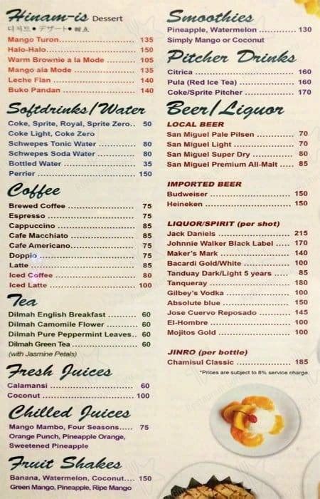 Menu at Fiesta Bay Restaurant, Lapu.